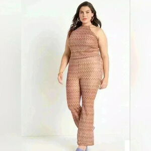 Eloquii Crochet  Tank and Flare Leg Crochet Pant size 14